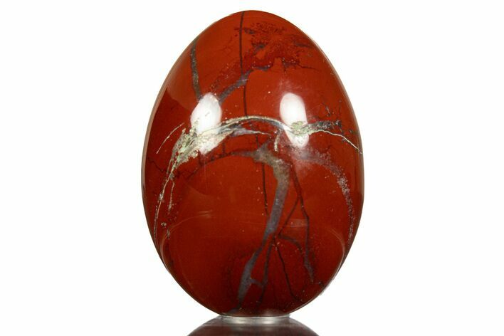 Polished Red Jasper Egg with Agate Pockets - Arizona #313491